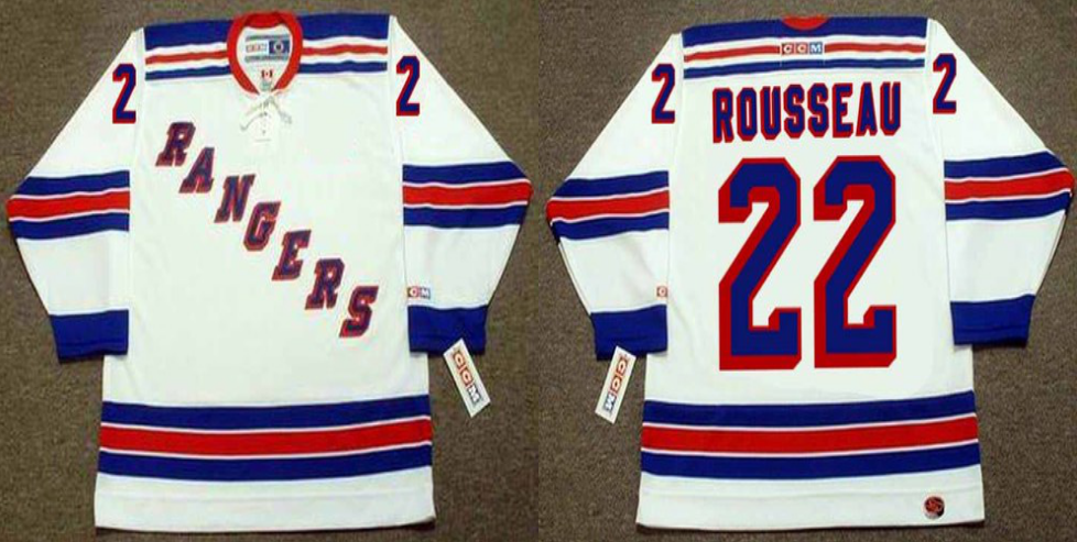 2019 Men New York Rangers 22 Rousseau white CCM NHL jerseys
